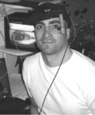 Todd Hudson wearing an eye tracker